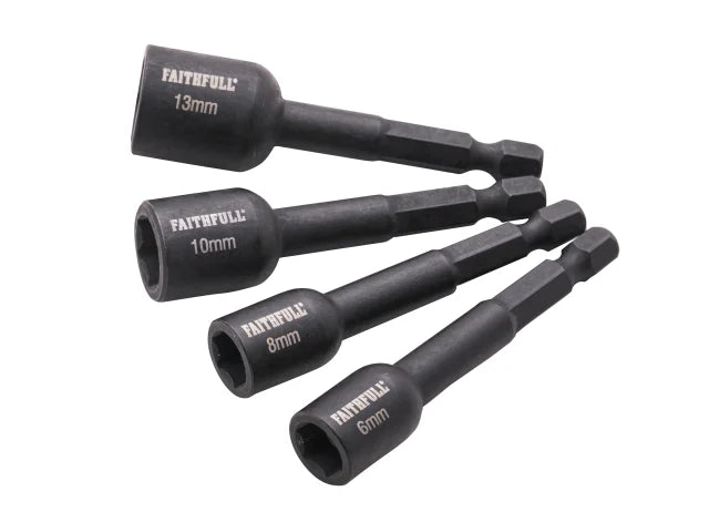 Faithfull 4 Piece Impact Nut Driver Set