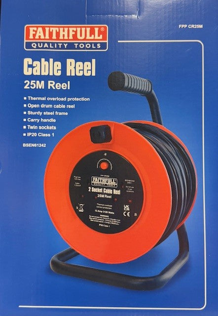 Faithfull Cable Reel 240V 25M 13A