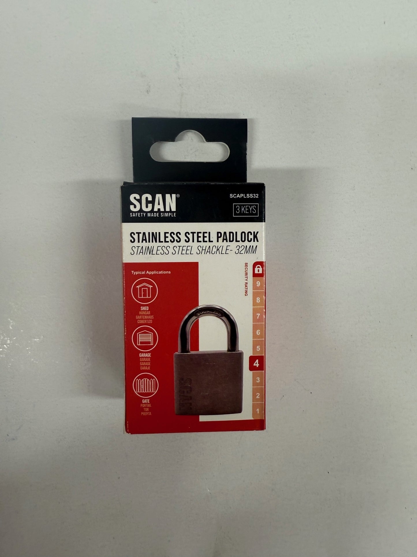 Scan Stainless Steel Padlock 32mm