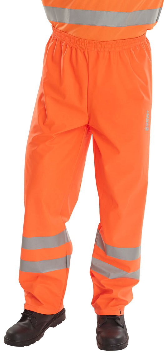 Beeswift Hi-vis Pu Overtrousers Orange