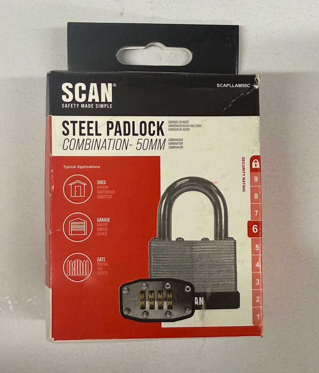 Scan Steel Padlock Combination 50MM