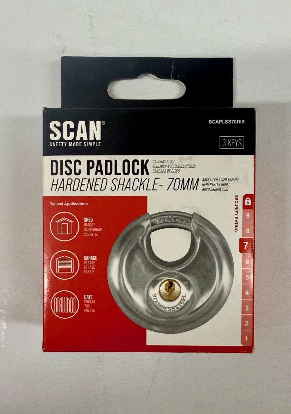 Scan Disclock Hardened Shackle 70MM