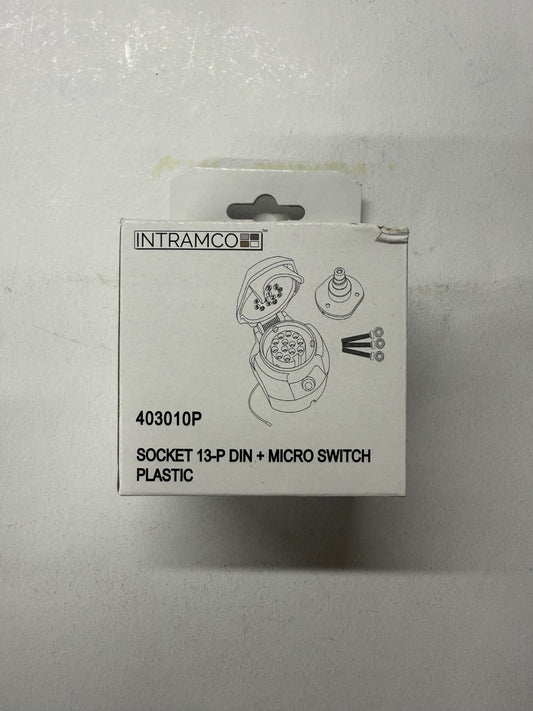 Trailer Socket 13-P DIN + Micro Switch Plastic