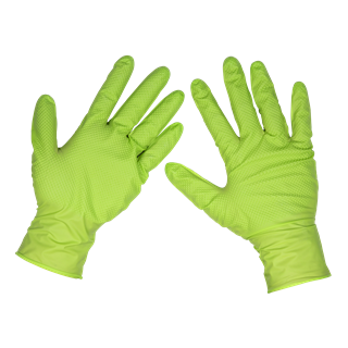 Sealey Green Grip Powder Free Gloves Pack Of 50 Large