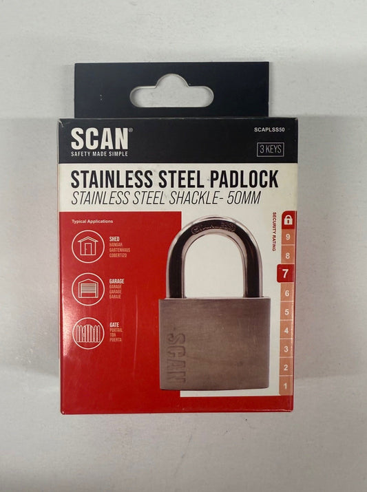 Scan Stainless Steel Padlock 50mm