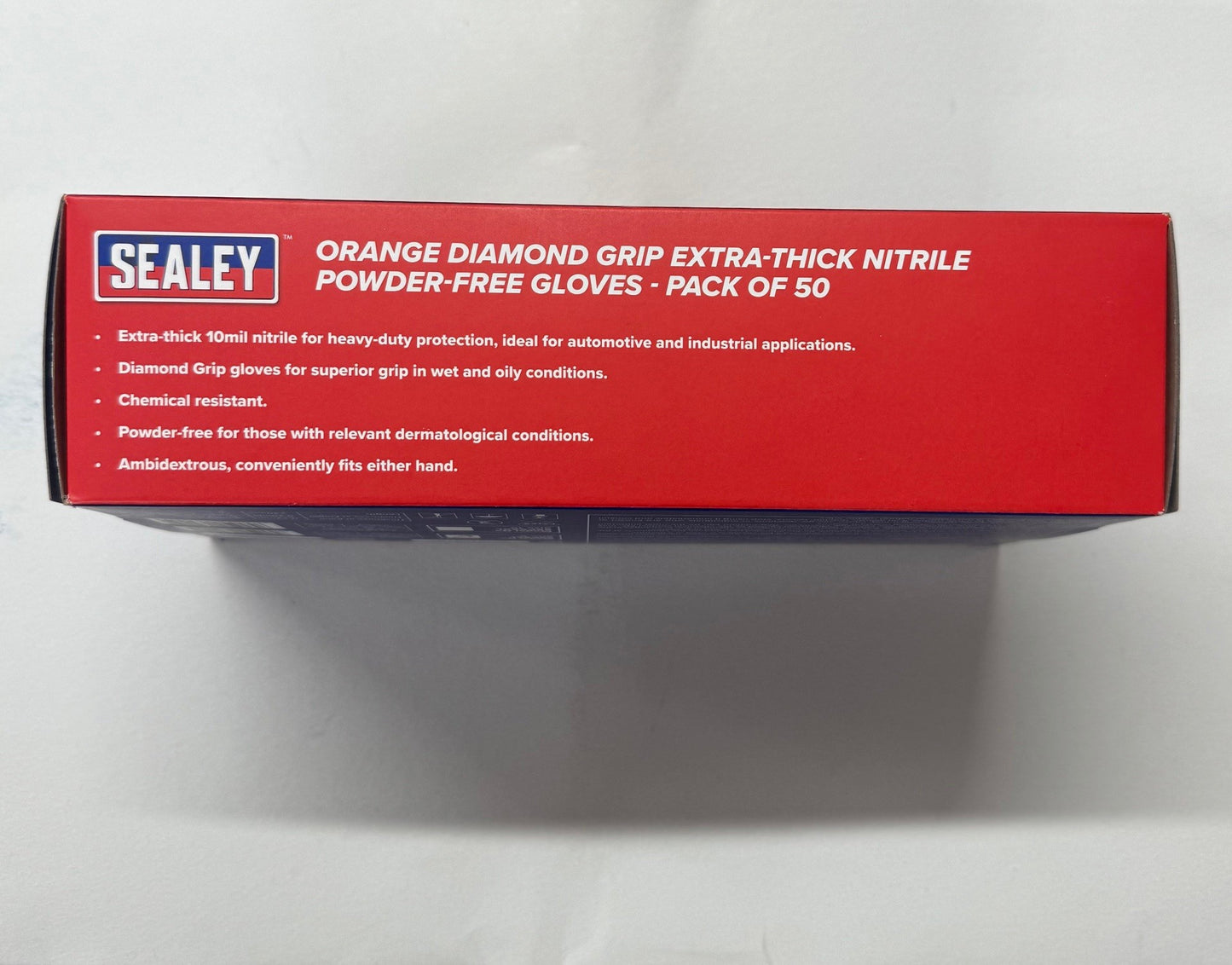 Sealey Orange Grip Powder Free Gloves Pack Of 50 Large