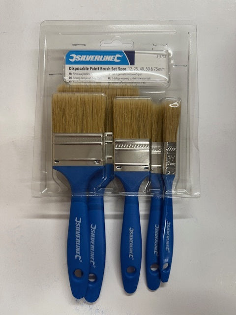 Silverline Disposable Pure Bristles Paint Brush 5 PCS