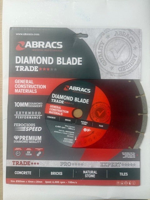 Abracs Diamond Blade 300mm X10mm X 20mm